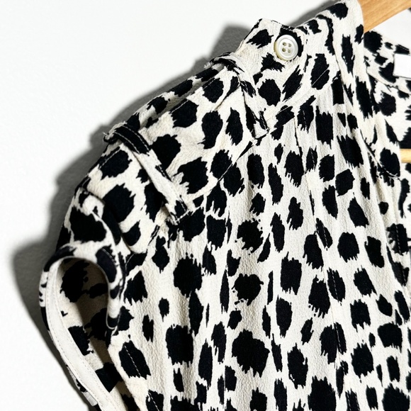 Madewell Leopard Print Shift Viscose Cap Sleeve Dress Sz Small - Picture 4 of 8